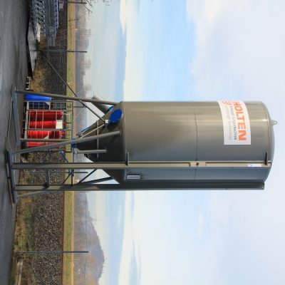 Aufnahmeschienen zum Transport eines mobilen Silos aus Stahl 23m³