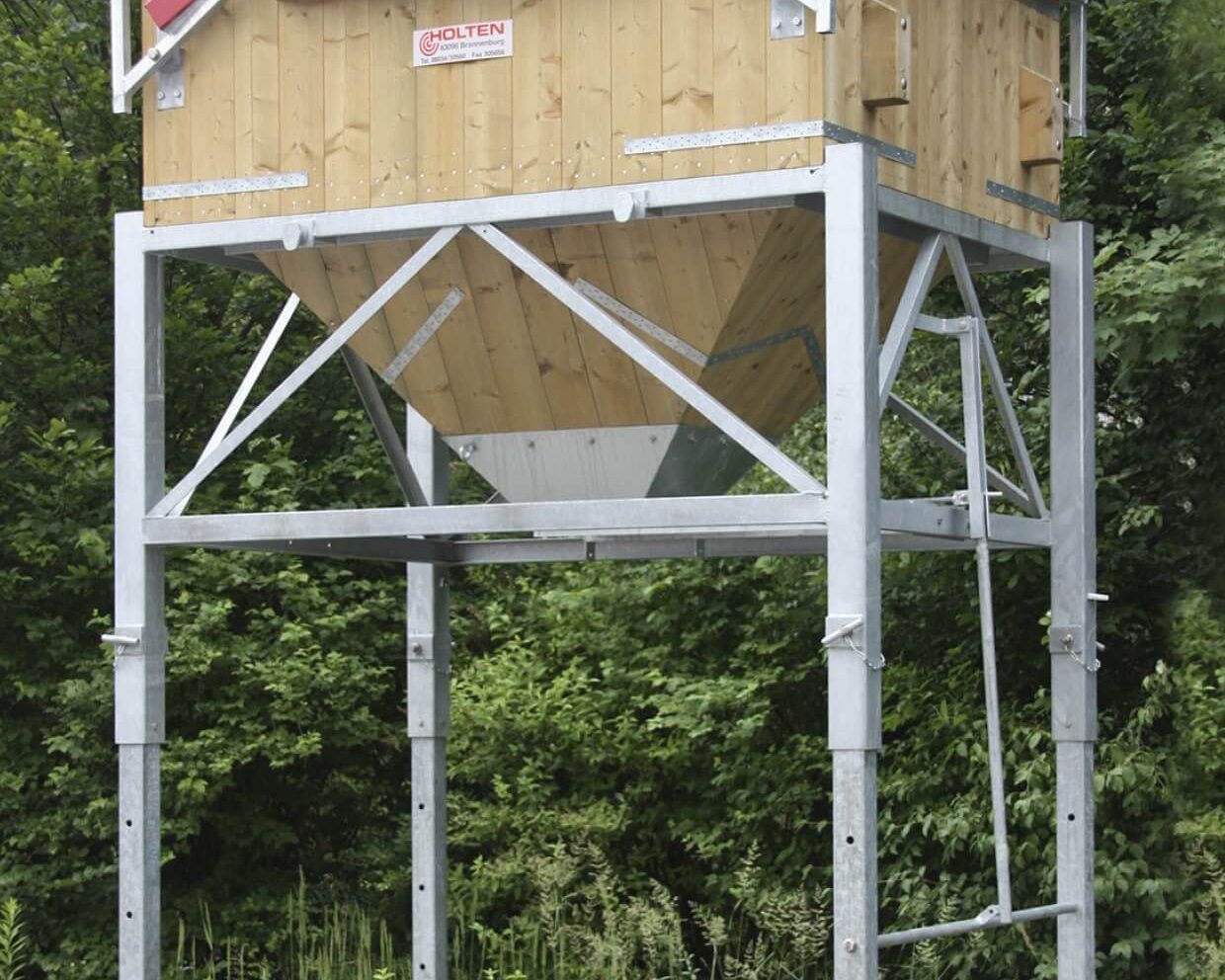 Mobiles Silo 3,5 + 5,0 + 10 m³ in kombinierter Holz-Stahl Bauweise