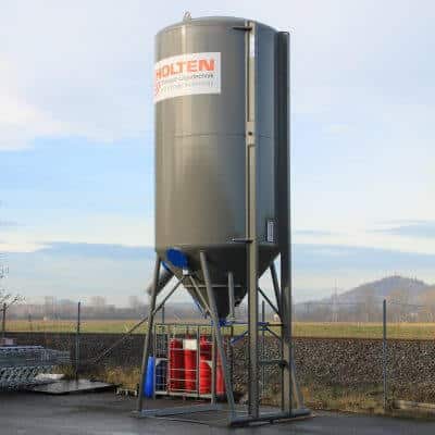 Aufnahmeschienen zum Transport eines mobilen Silos aus Stahl 23m³