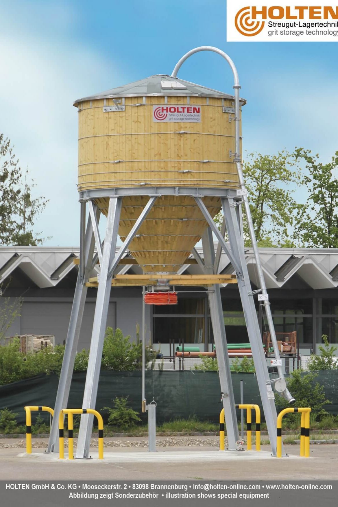 Kleineres Streugutlagersilo in Holz-Stahl Bauweise